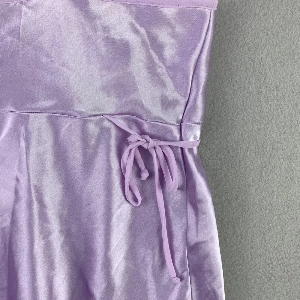 Delicates Satin Lace Chemise Nightgown Women L Purple Sleepwear Coquette Y2K